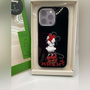 Kate Spade X, Disney Minnie Mouse floating hearts, iPhone, 14 Pro Max case NWT